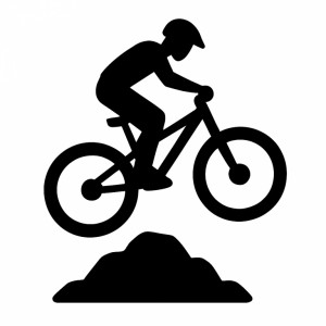 Наклейка MTB прыжок над камнем на автомобиль. Велоспорт