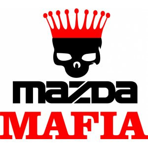 Наклейка на авто Mazda Mafia. Череп в короне. Мазда Мафия